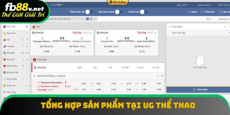 Các trò chơi hấp dẫn tại UG thể thao